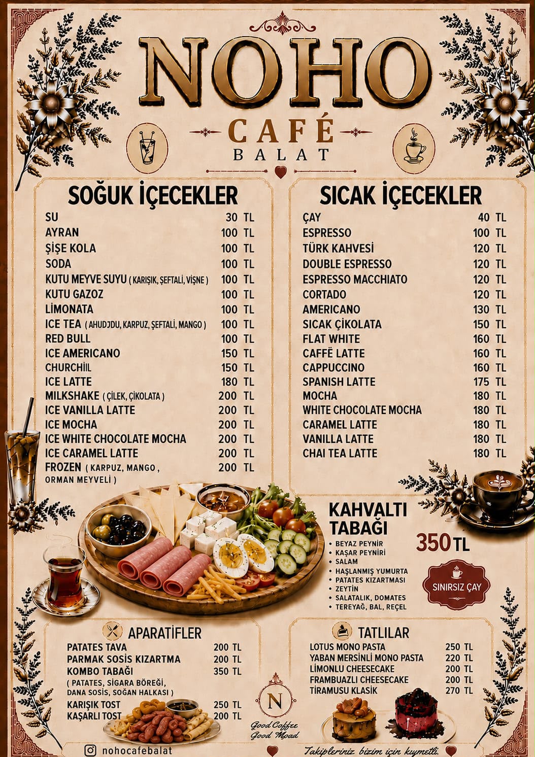 Noho Balat Cafe Menü